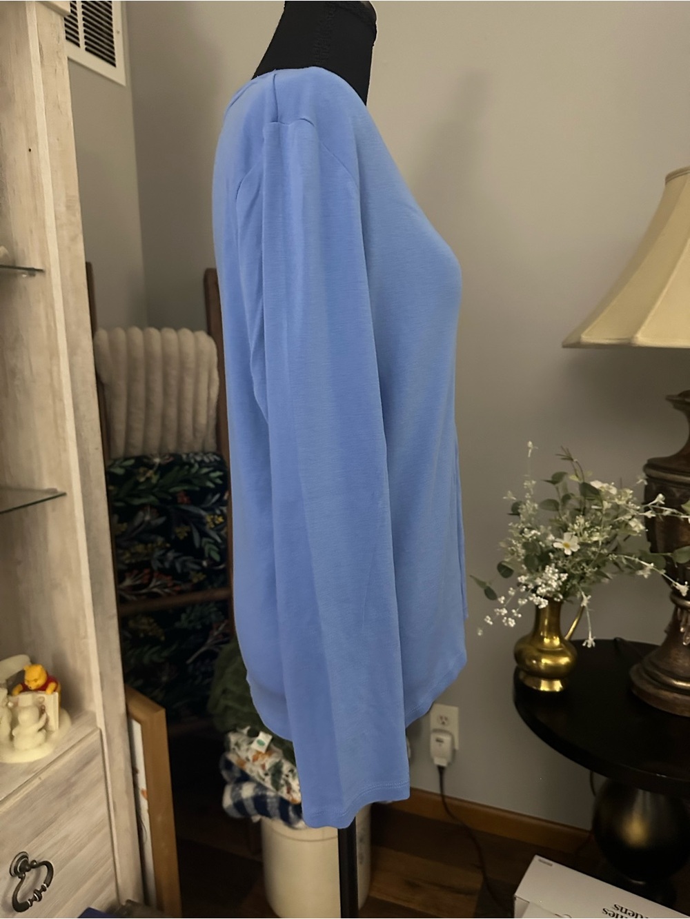 Talbots Soft Crewneck Long-Sleeve Top in Periwinkle - Picture 2 of 4
